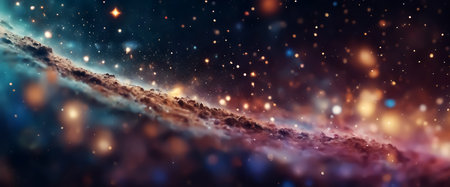 Abstract background. Fantastic space background. Bokeh effect. Abstract universe. Selective soft focus. AI generatedの素材