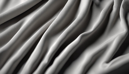 Fabric texture. Light cloth close-up. The surface of the fabric is folded. Soft focus. AI generatedの素材
