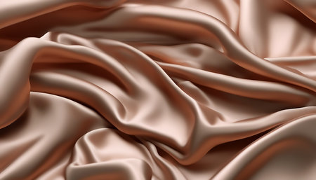 Fabric texture. Brilliant silk Folds of pink silk fabric close-up. Soft focus. AI generatedの素材