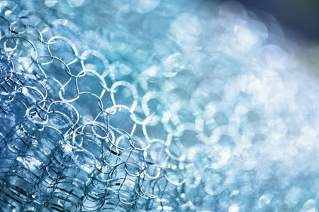Glare abstract background. Tangled wire close-up. Blurred texture. Macro image. Soft focusの写真素材