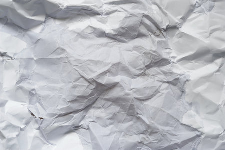 Wrinkled paper. Wet crumpled white paper. Abstract textureの写真素材