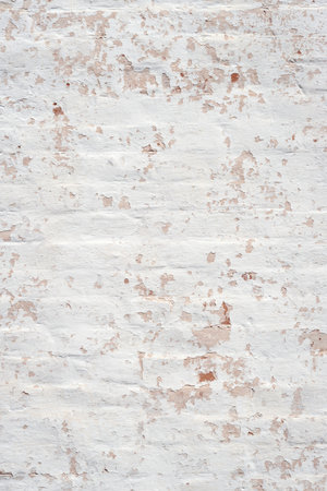 Plaster texture. Peeling plaster on an old brick wall. Abstract textured backgroundの写真素材