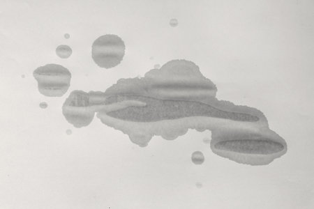 Wet old paper. Wet spot on paper. Wet old paper. Empty wet sheet of paper. Abstract textureの写真素材