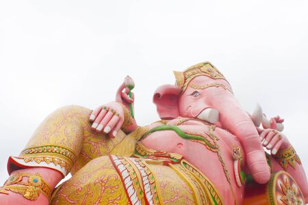 The large Ganesha on white background isolated, Wat Saman Rattanaram, Thailandの写真素材