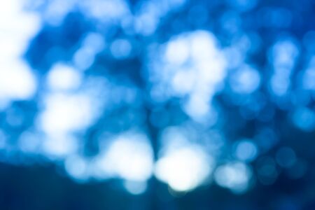 Abstract Blue bokeh background from naturalの写真素材