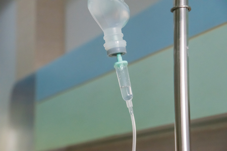 intravenous drip medication in the hospitalの写真素材