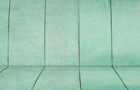Green vintage Wooden panel wall interior backgroundの写真素材