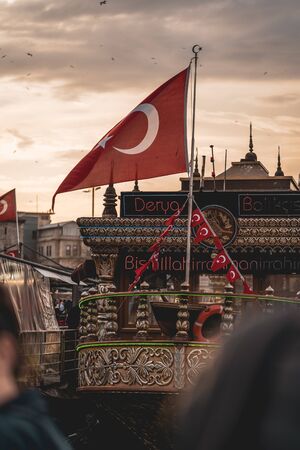 Galata Tower - one of the iconic landmark of Istanbul, Turkey - April 9, 2019のeditorial素材