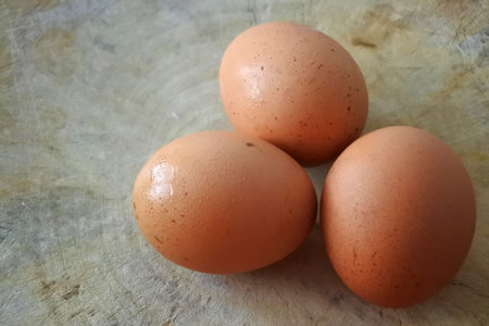 eggs on wooden background