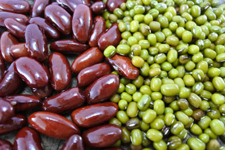 green bean and red beanの写真素材