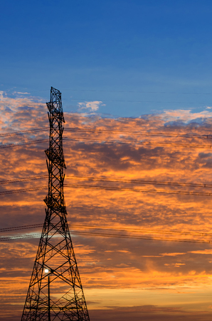 high voltage poleの写真素材