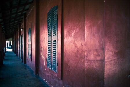 An old red buildingの写真素材