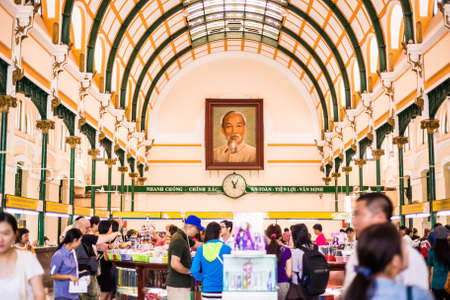 Ho chi minh city, Vietnam, April 22 2016.This place is Saigon Central Post Office.のeditorial素材