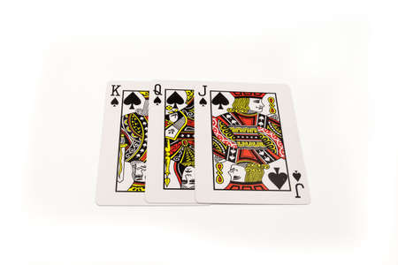 Bangkok, Thailand, May 29 2020.Jack card, Maâam card, King Card are black card all over.のeditorial素材