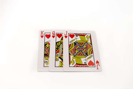Bangkok, Thailand, May 29 2020.Jack card, Maâam card, King Card are Red card all over.のeditorial素材