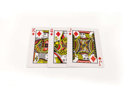 Bangkok, Thailand, May 29 2020.Jack card, Maâam card, King Card are Diamond card all over.のeditorial素材