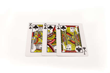 Bangkok, Thailand, May 29 2020.Jack card, Maâam card, King Card are Club card all over.のeditorial素材