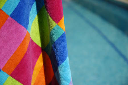 Towel by the poolの写真素材