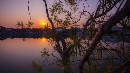 Lagoon in the eveningの写真素材