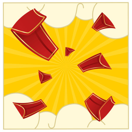 Chinese reward. Red paper package. Envelope vector.. Red package. Zodiac.のイラスト素材