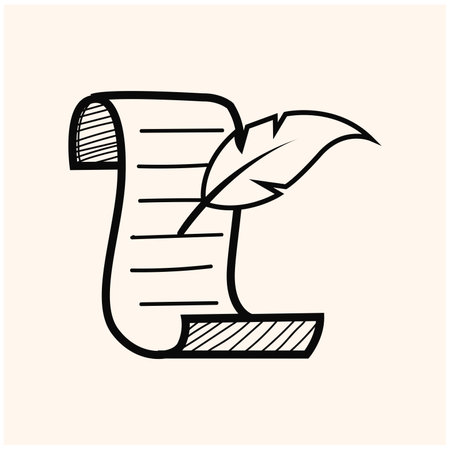 hand drawn doodle pen and paper writing icon symbol for copy writing illustrationのイラスト素材