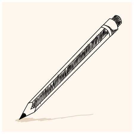 pencil with rubber drawing doodleのイラスト素材
