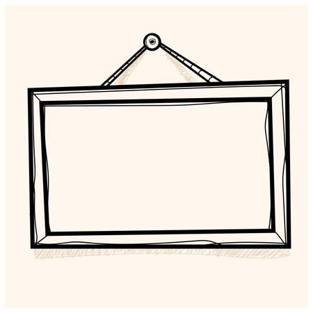 empty board sketch white backgroundのイラスト素材