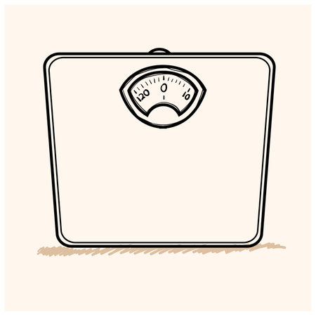 Weight scale hand drawn outline doodle icon.のイラスト素材