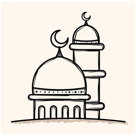 Doodle art of muslim mosque conceptのイラスト素材