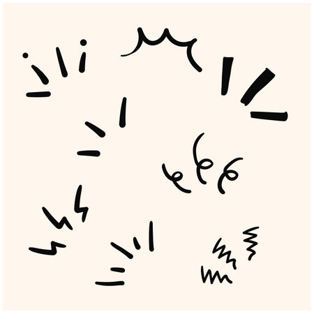 Doodle shining sunshine shine ray elementのイラスト素材