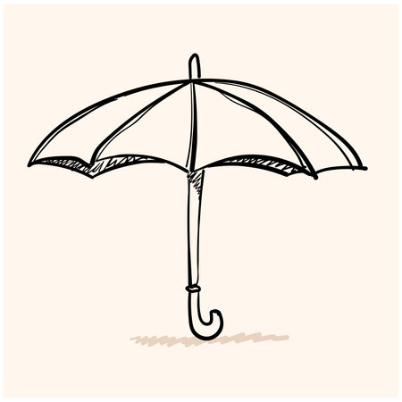 umbrella icon vector doodleのイラスト素材
