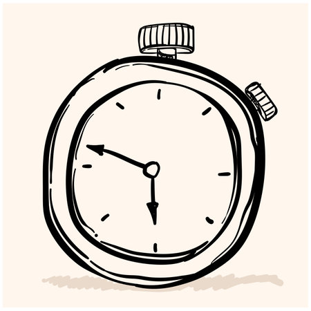 stopwatch doodle icon vectorのイラスト素材