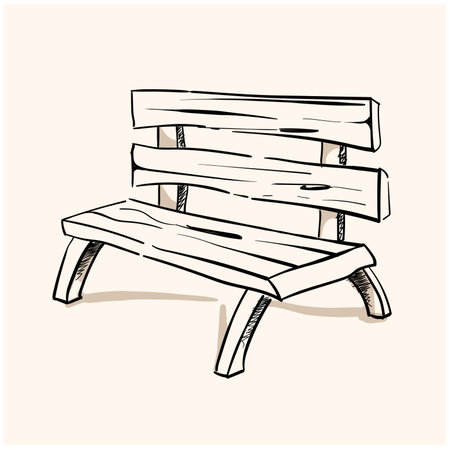 Bench Doodle, a hand drawn vector doodle illustration of a bench.のイラスト素材