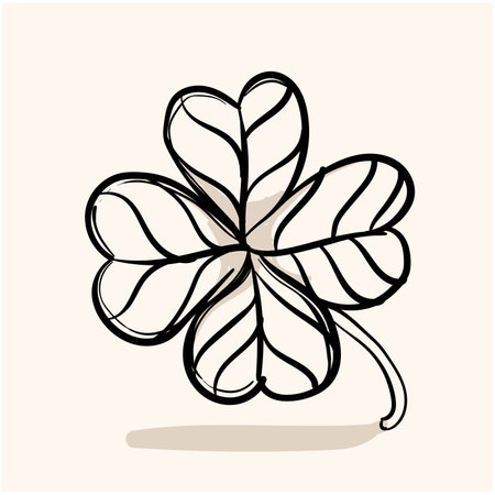 Four-leaf clover. Decorative plant element for greeting cards, invitations and much more.のイラスト素材