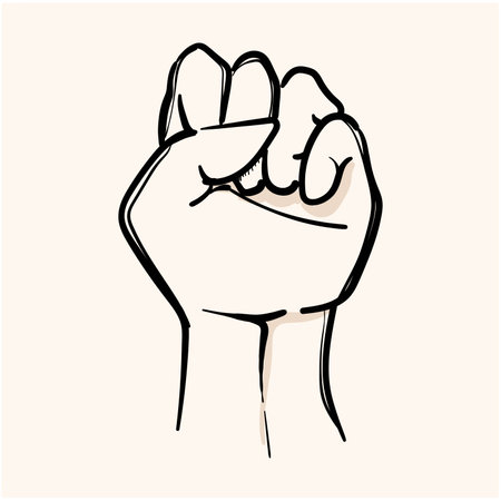hand drawn hand fist symbol for empowerment vector icon. Empowerment illustration for web, mobile apps, with doodle style vector isolatedのイラスト素材