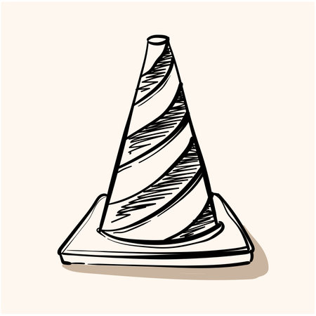 Traffic Cone doodle vector iconのイラスト素材