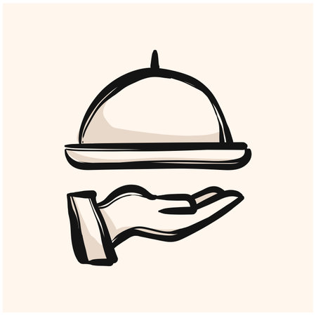 Simple tray doodle. Doodle line art. Doodle for mobile apps and websites.のイラスト素材