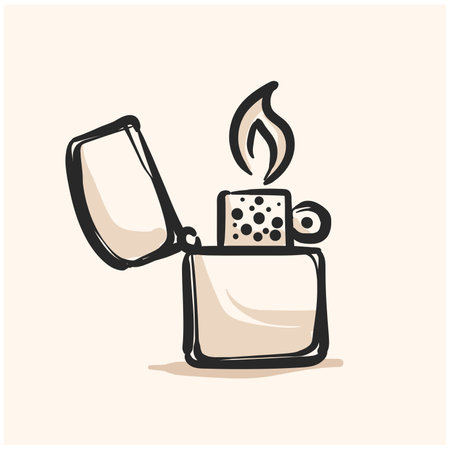 Simple gas lighter doodle. Premium quality doodle line art. Dodle sign for mobile apps and websites.のイラスト素材