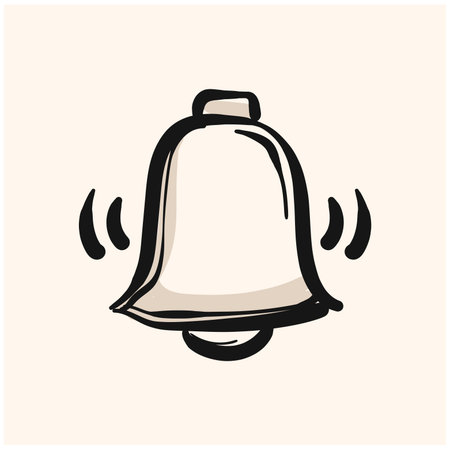 Simple bell doodle. Premium quality doodle line art. Bell doodle for mobile apps and websites.