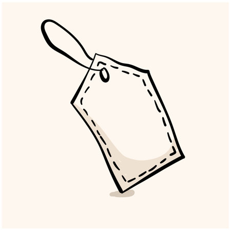 hang tag doodle to provide promotional information with a cream colored backgroundのイラスト素材
