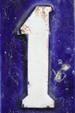 Number one on blue address plateの写真素材