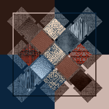 Abstract art collage, mixed media.の写真素材