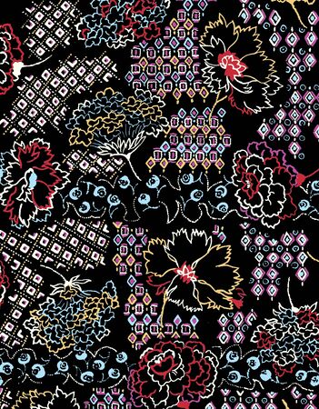 Fabric Print, Scarf, Shawl, Carpet, Kerchief, Bandana, Handkerchief, Pattern Designの写真素材