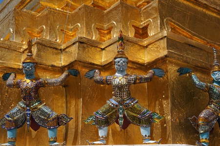 The Demon Guards of Wat Phra Kaew in Bangkok,Thailandの写真素材