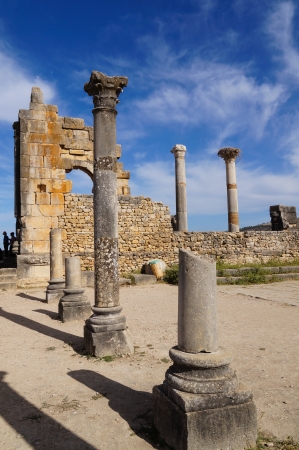 Volubilis - Roman basilica ruins in Morocco, North Africaの写真素材