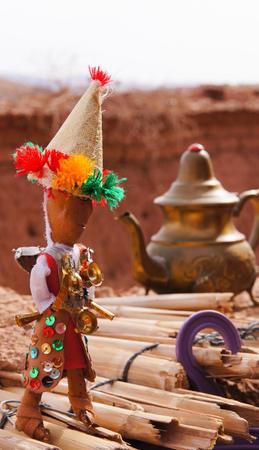 Cute water peddler doll at Ait Benhaddou,Moroccoの写真素材