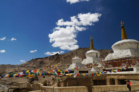 Stupa of Lamayuru Monastery in  Ladakh,Northern Indiaの写真素材
