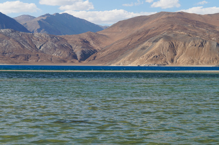 Beautiful view of Pangong Tso in Ladakh,Northern Indiaの写真素材