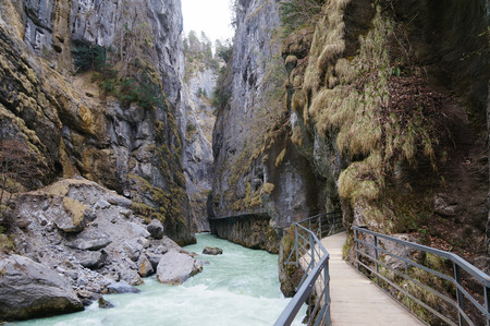 Aare Gorge (Aareschlucht) near Meiringen, Bernese Oberland, Switzerlandの写真素材