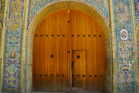 Renovated old gate, Golestan palace, Tehran, Iranのeditorial素材